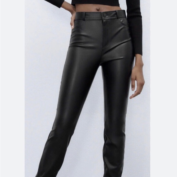 Zara Pants & Jumpsuits Zara Faux Leather Pants Poshmark